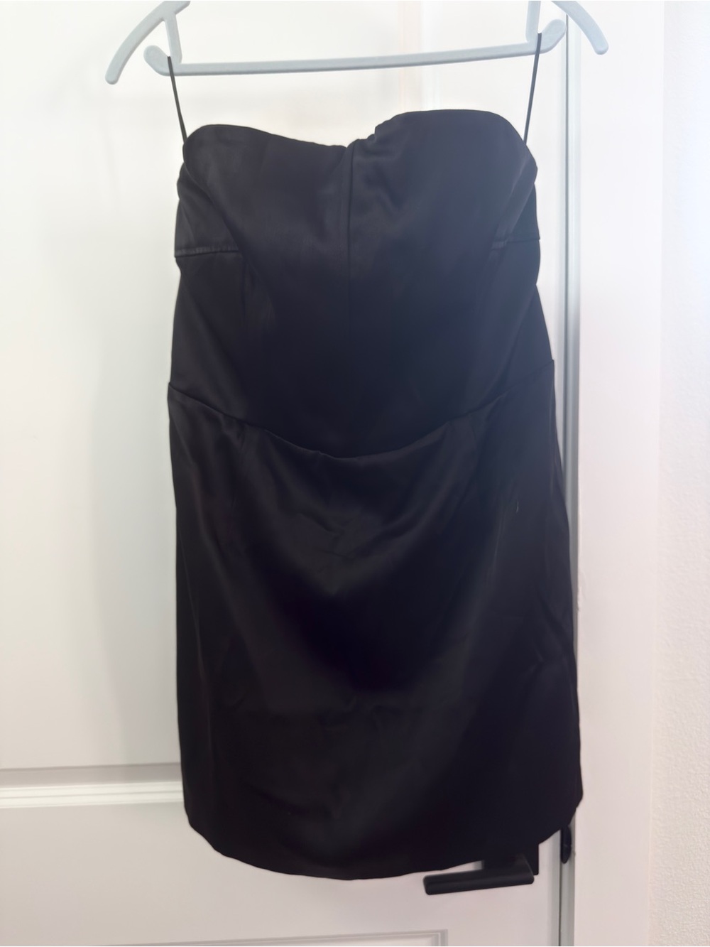 H&M Strapless Black Satin Cocktail Dress